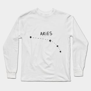 Zodiac Sign - Aries Black Long Sleeve T-Shirt